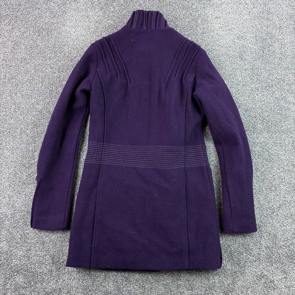Icelandic Design Bailey Jacket Women's Medium Purple Pleated Wool Blend Military - Picture 6 of 7